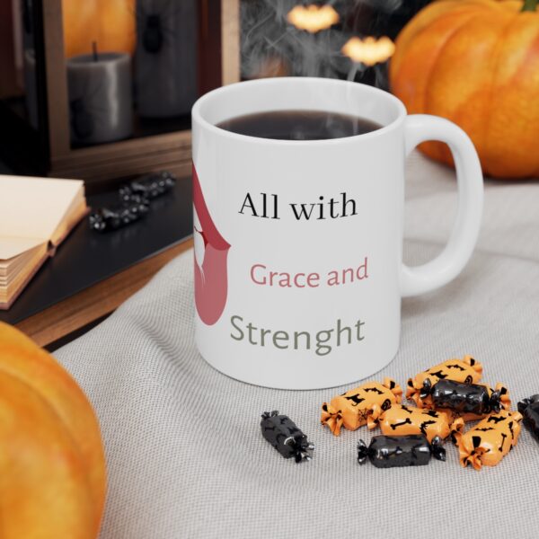 Super Mom: Juggling it  All with Grace and Strenght - Ceramic Mug 11oz - Image 6